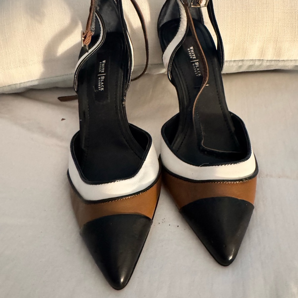 White House Black Market Black and Brown Heels